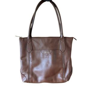 LODIS Sierra Pebbled Leather Brown shoulder Bag Tote Cognac XL